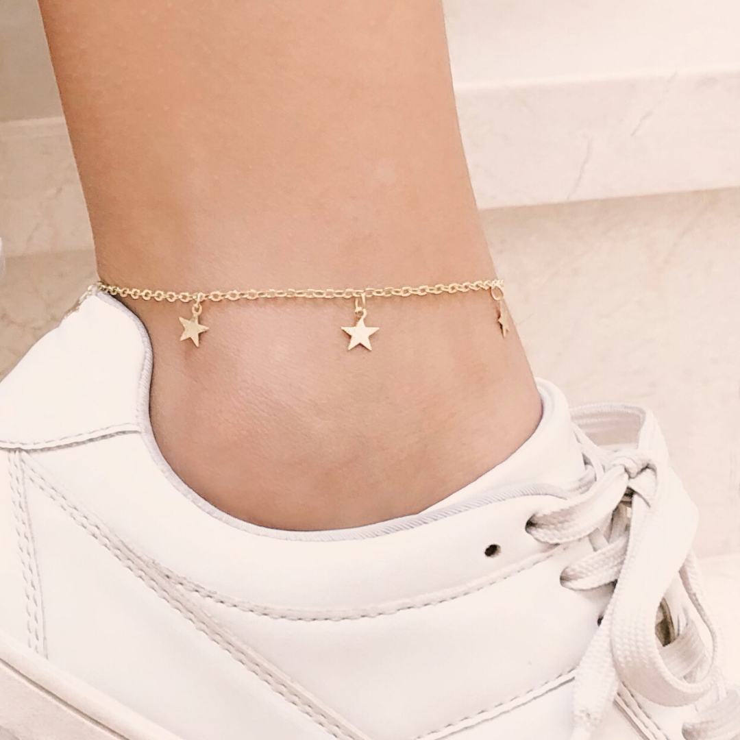 Tobillera estrellas colgantes