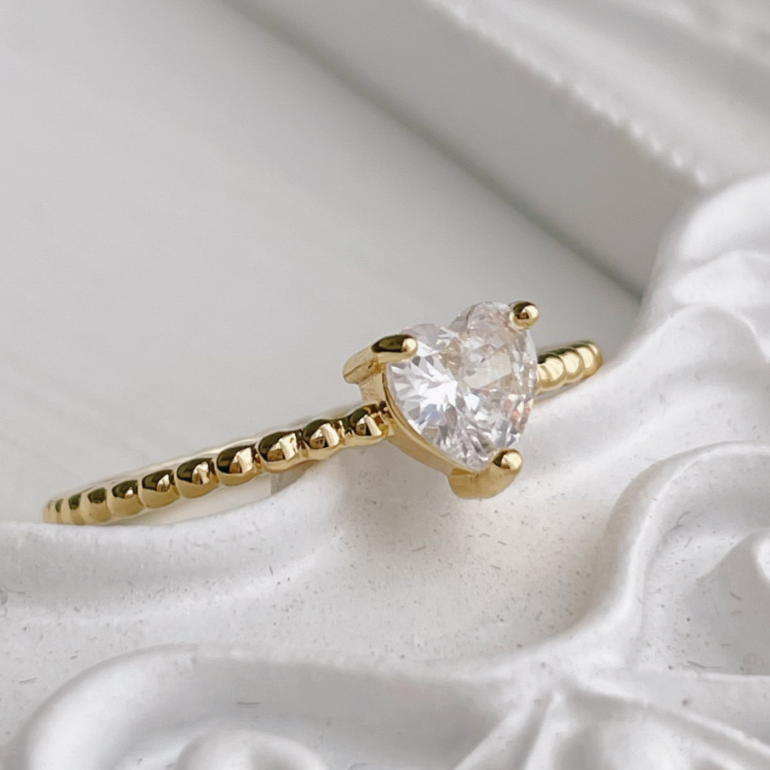 Anillo corazón bling