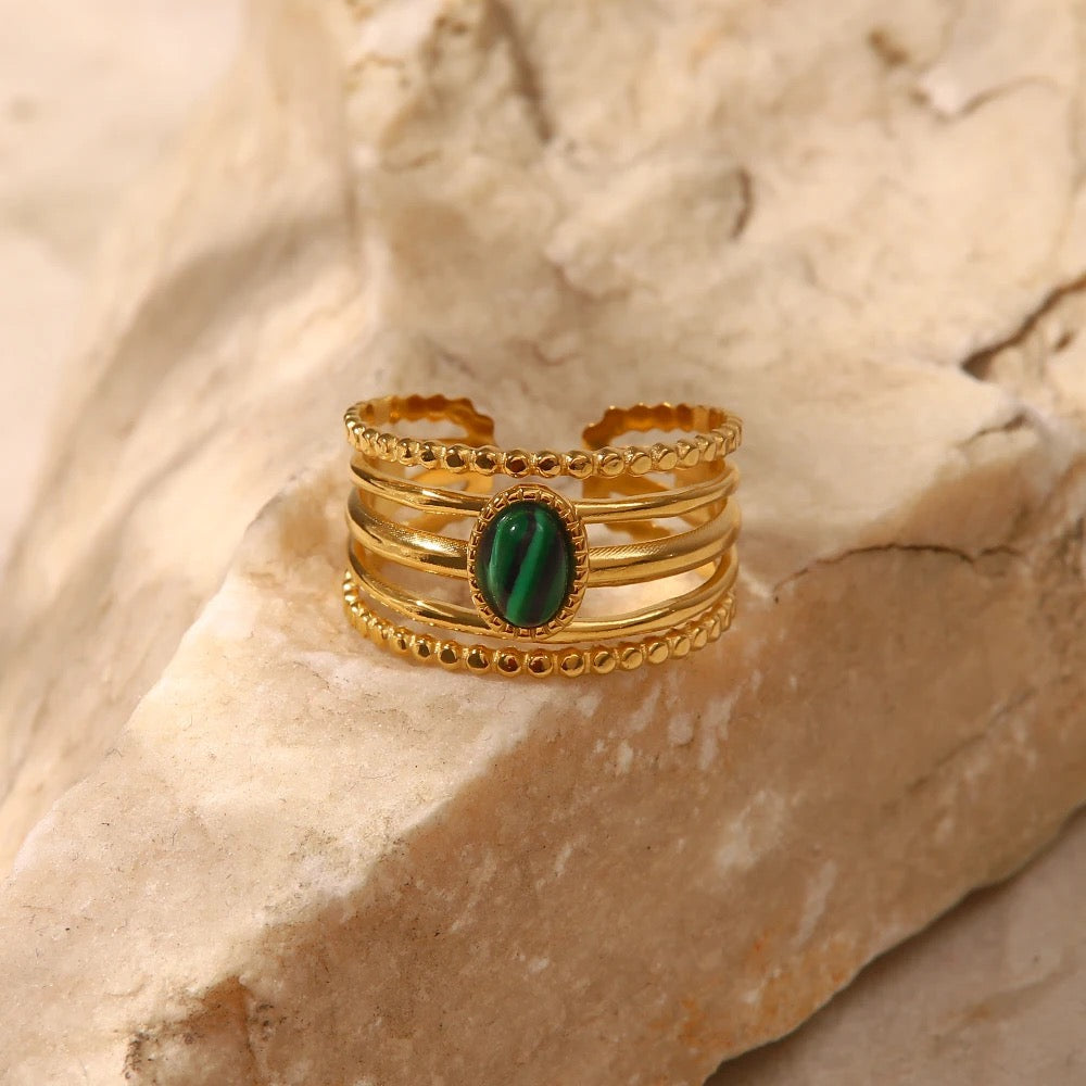 Anillo triple jade