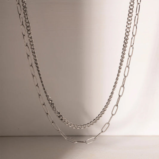 Collar doble plata