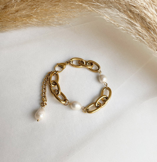 Pulsera gold pearls