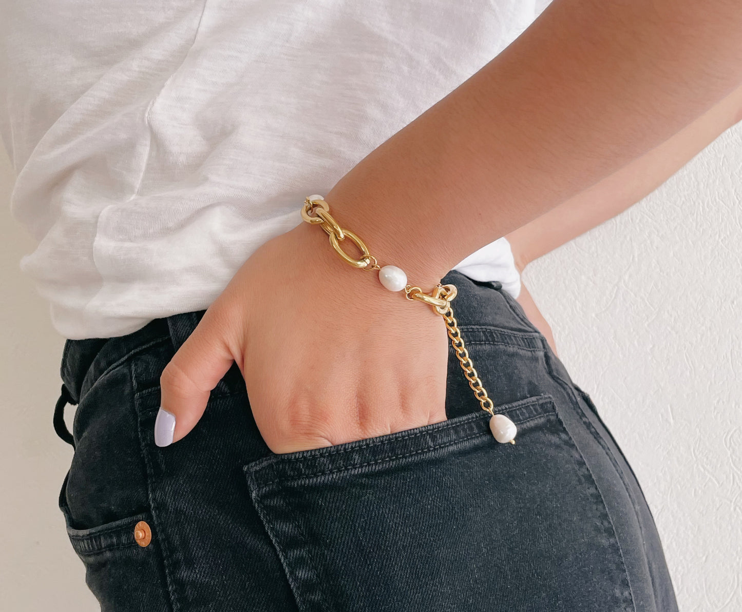 Pulsera gold pearls